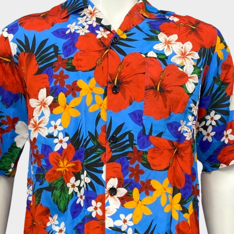 Ami Paris men's floral print short sleeve shirt