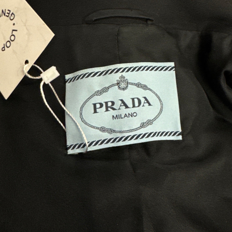 Prada Women's Black Blazer With Gold Sequin Applique