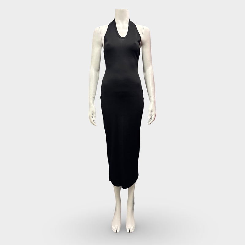 Alaïa Black Midi Bodycon Halter Dress