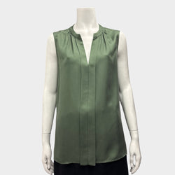 Loro Piana Women's Green Silk Sleeveless Blouse