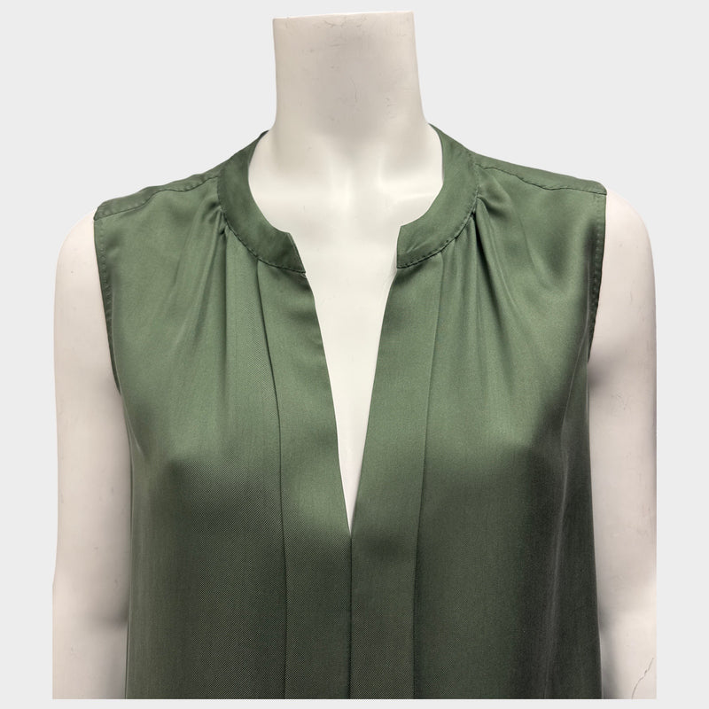 Loro Piana Women's Green Silk Sleeveless Blouse