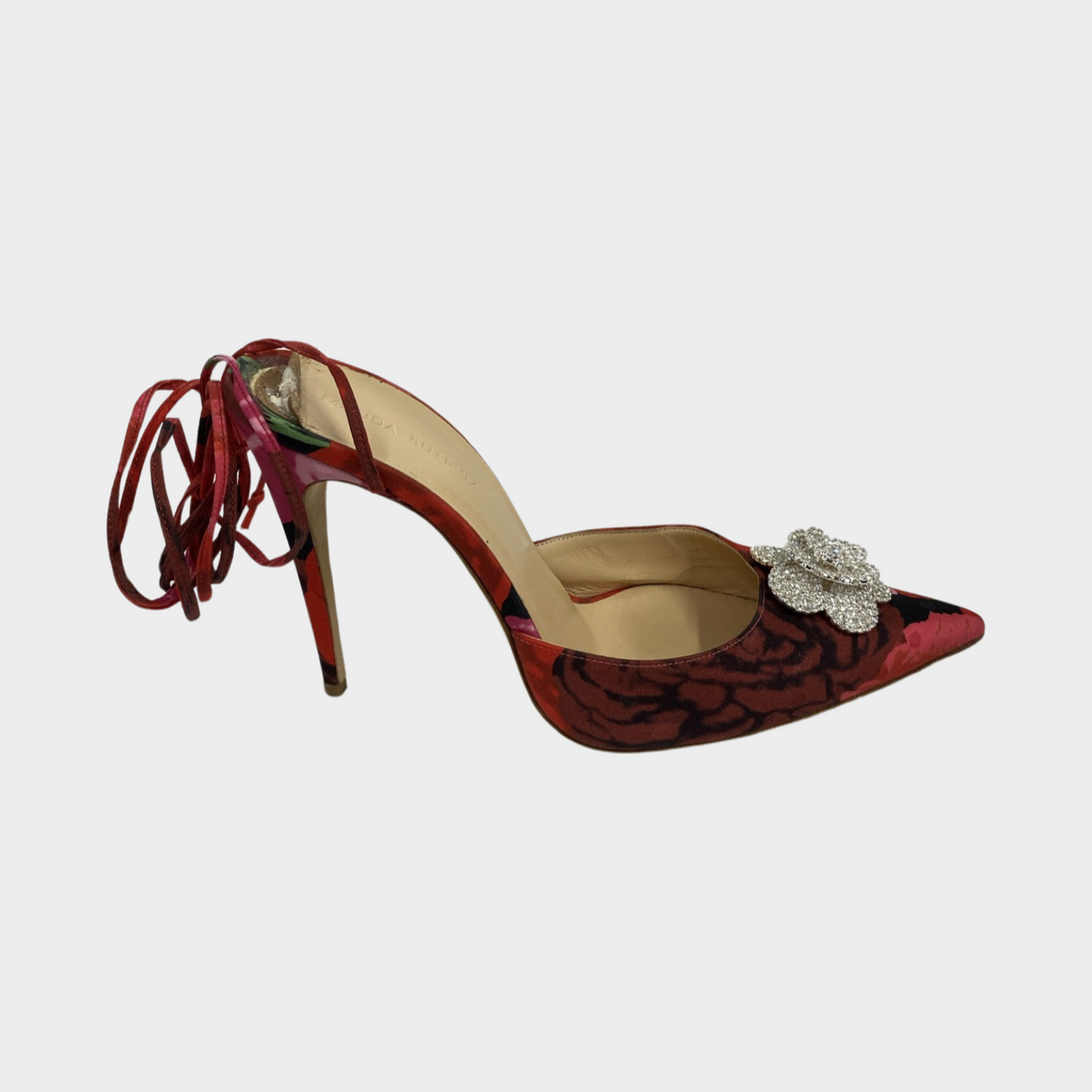 Red floral hot sale pumps