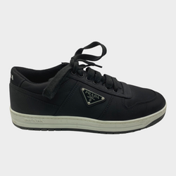 Prada women's black re-nylon triangle logo sneakers