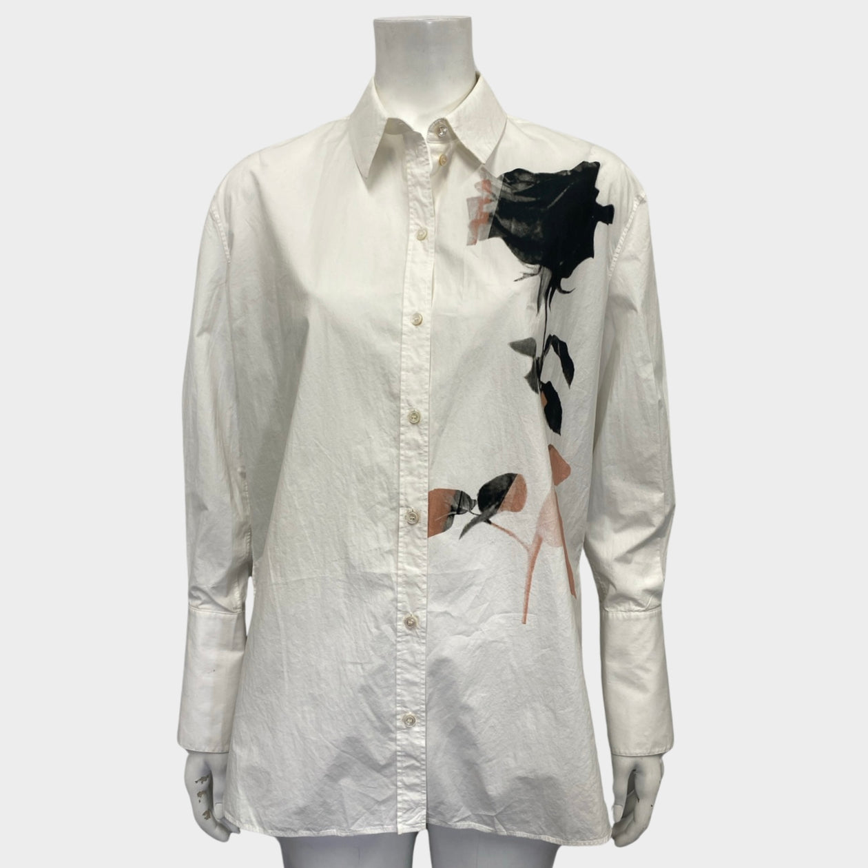 alexander mcqueen rose shirt