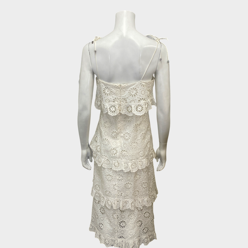 Zimmerman white floral print embroidered cotton dress