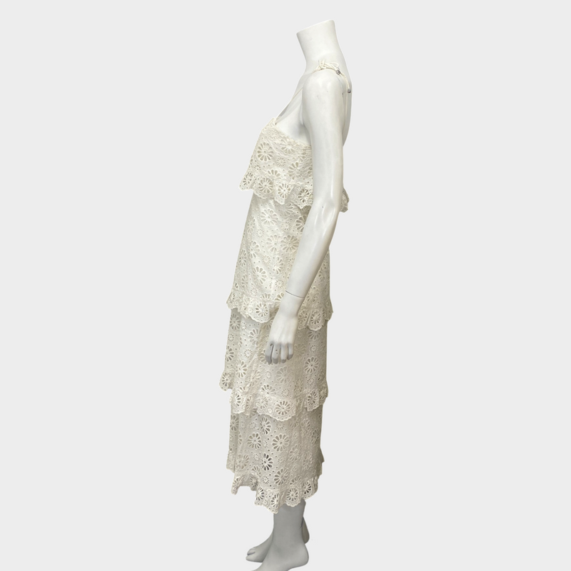 Zimmerman white floral print embroidered cotton dress