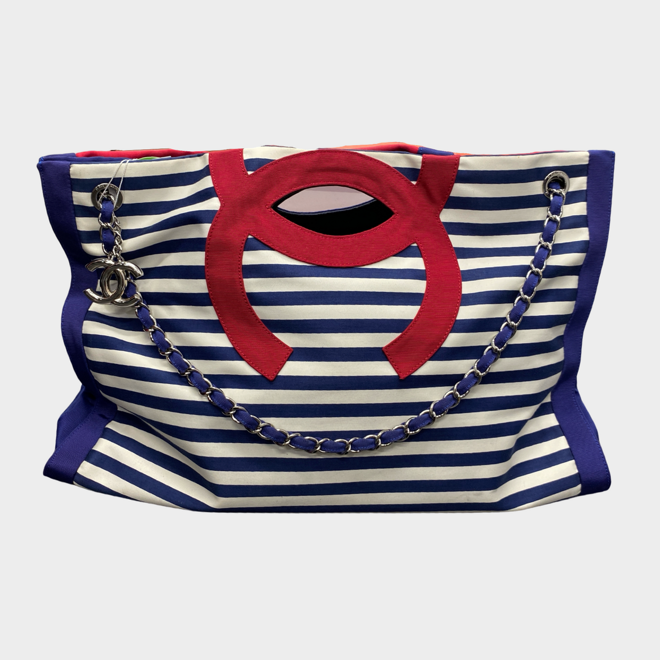 Striped hot sale canvas tote