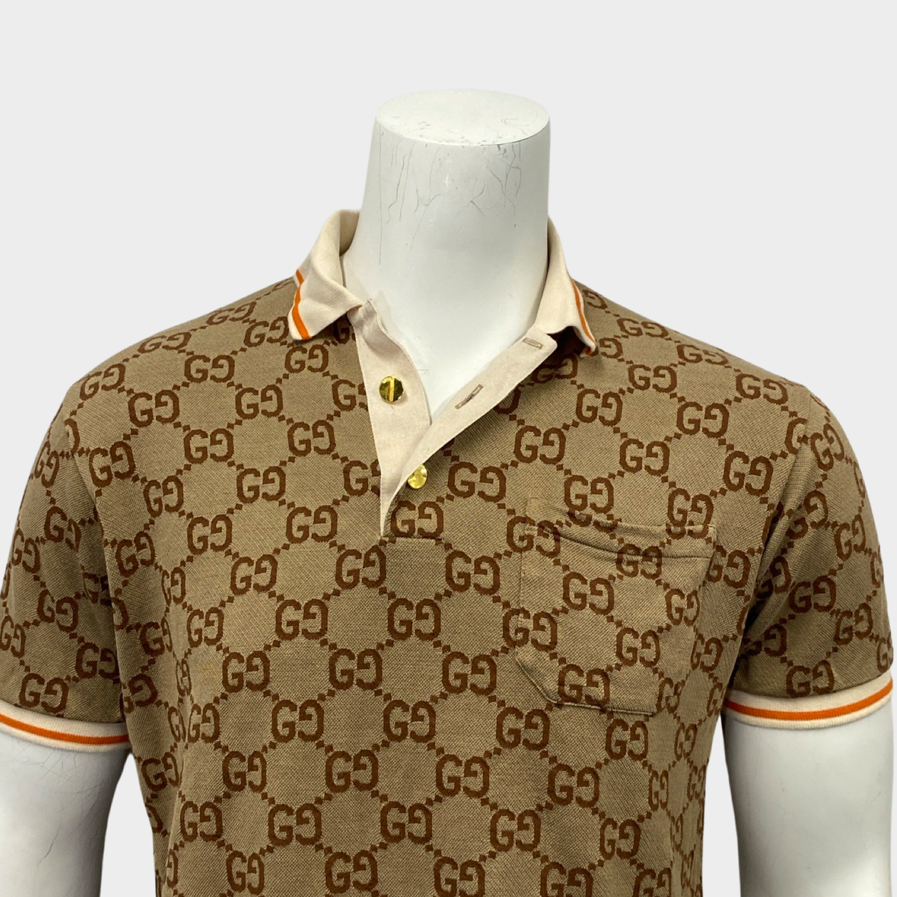 Gucci brown shop monogram polo shirt