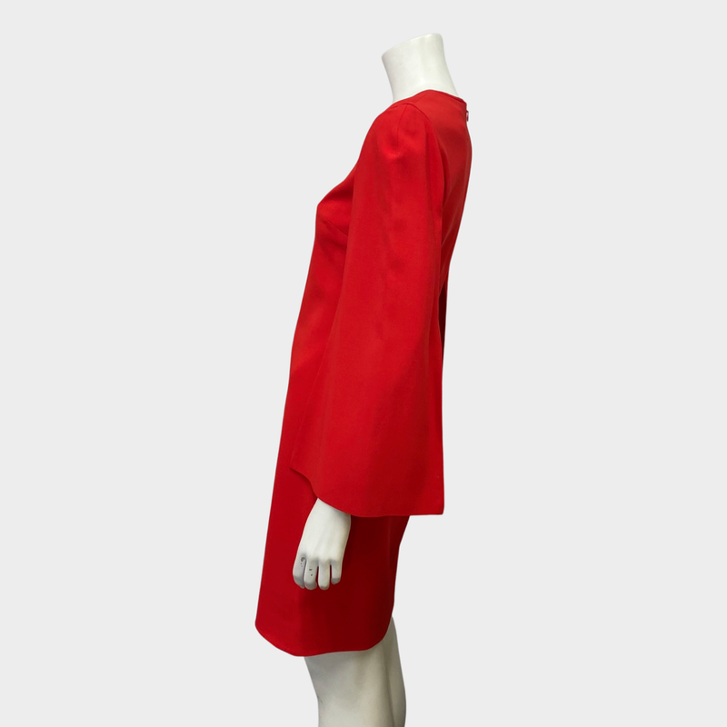 Givenchy red viscose cape-sleeved dress