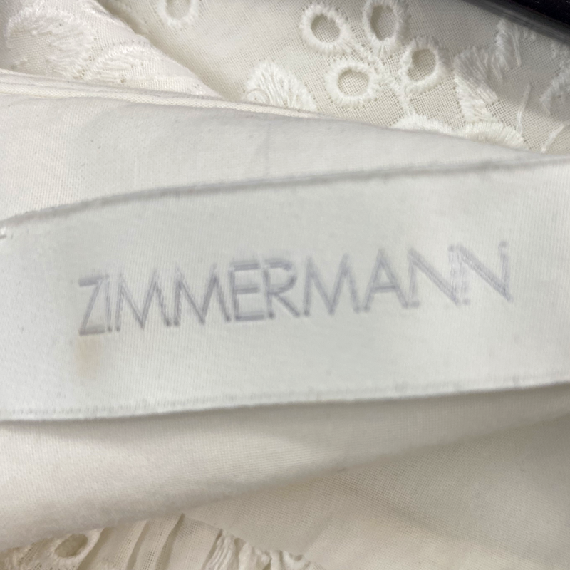 Zimmerman white floral print embroidered cotton short dress