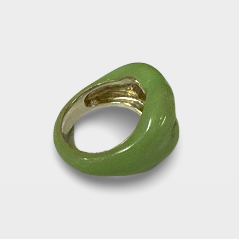 HotLips by Solange Women's Green Silver Ring