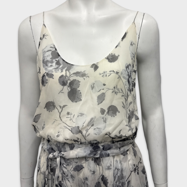 Zimmermann White and Grey silk Floral Dress