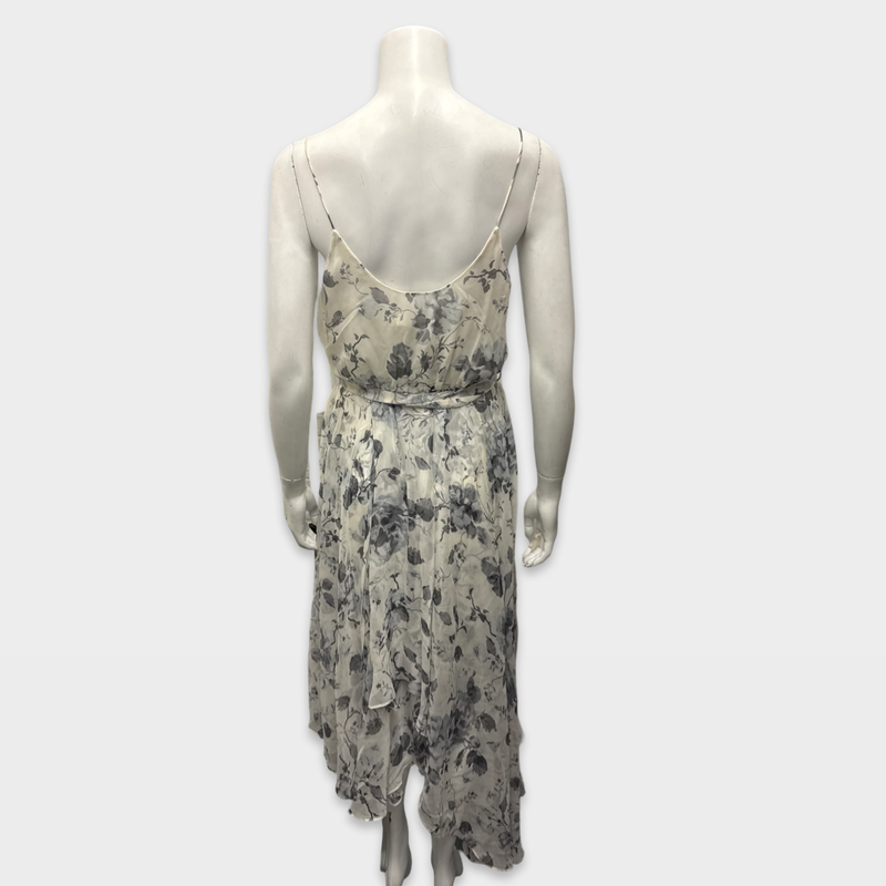 Zimmermann White and Grey silk Floral Dress