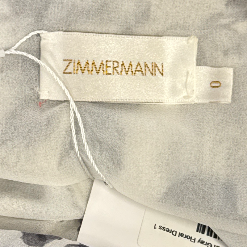 Zimmermann White and Grey silk Floral Dress