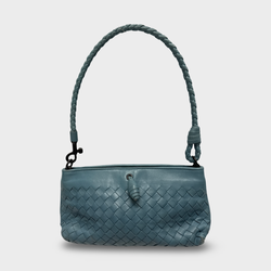 Bottega Veneta Women's Intrecciato Weave Light Blue leather Handbag