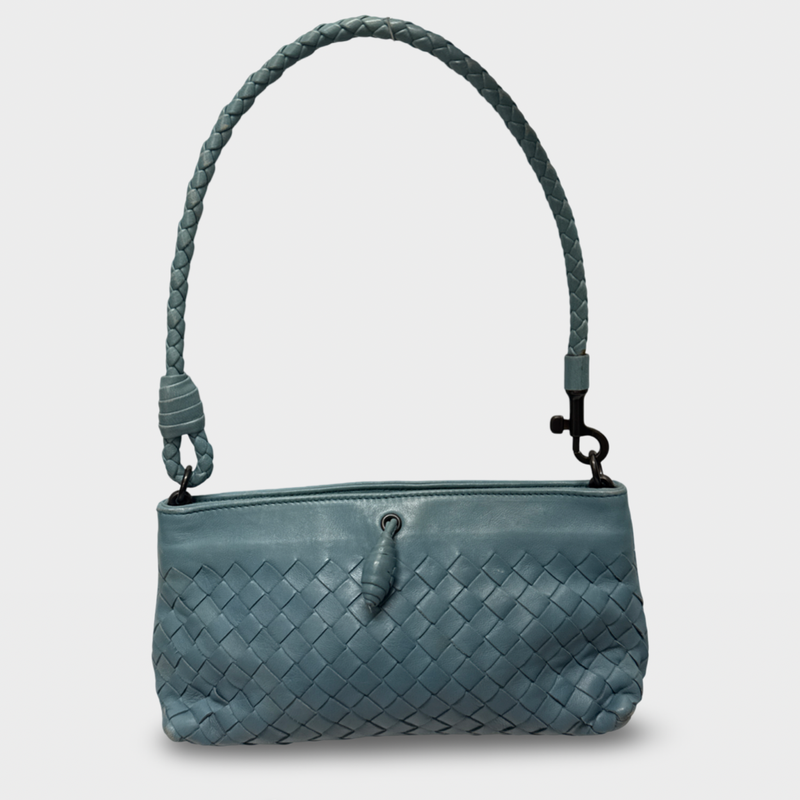 Bottega Veneta Women's Intrecciato Weave Light Blue leather Handbag