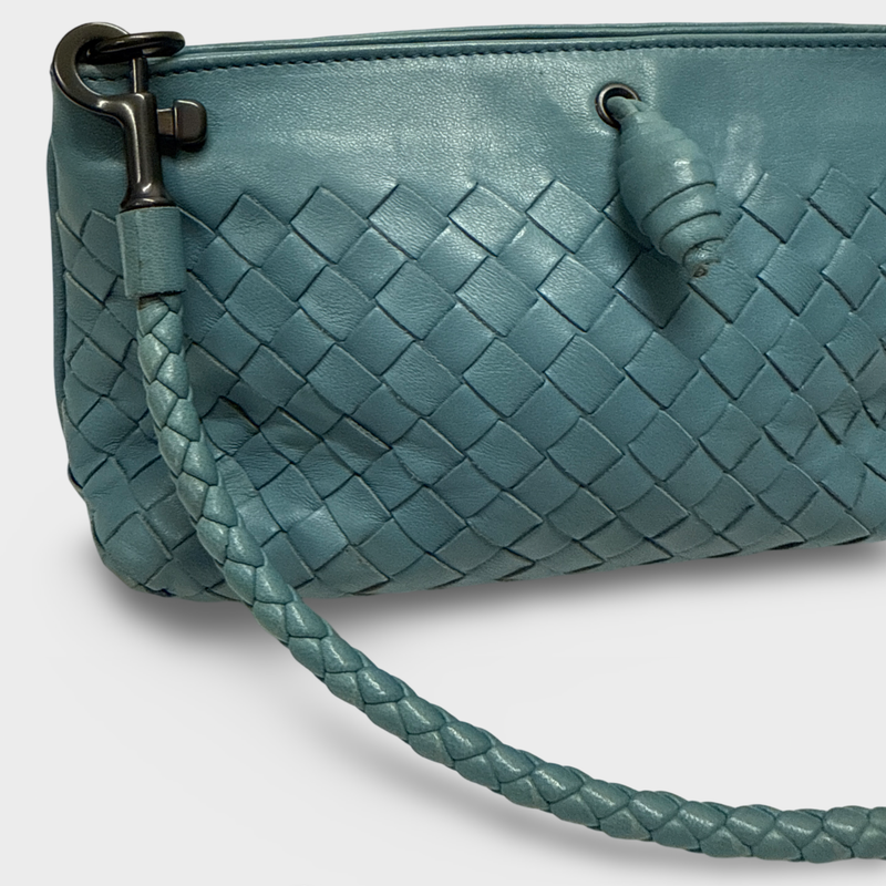 Bottega Veneta Women's Intrecciato Weave Light Blue leather Handbag