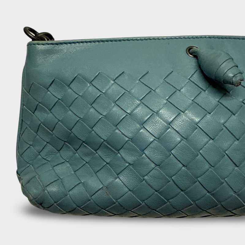 Bottega Veneta Women's Intrecciato Weave Light Blue leather Handbag