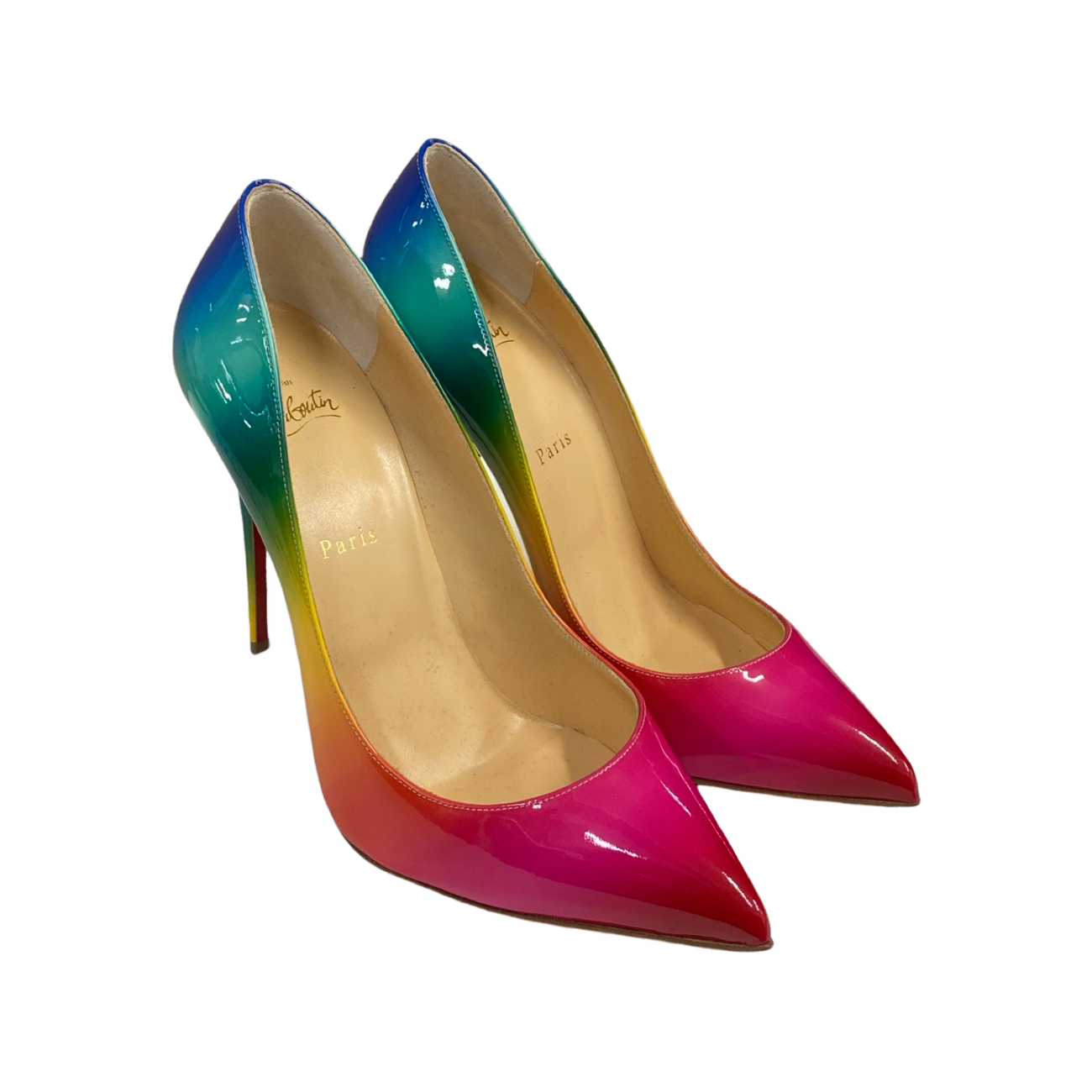 Christian Louboutin women s rainbow pigalle follies patent heel Loop Generation