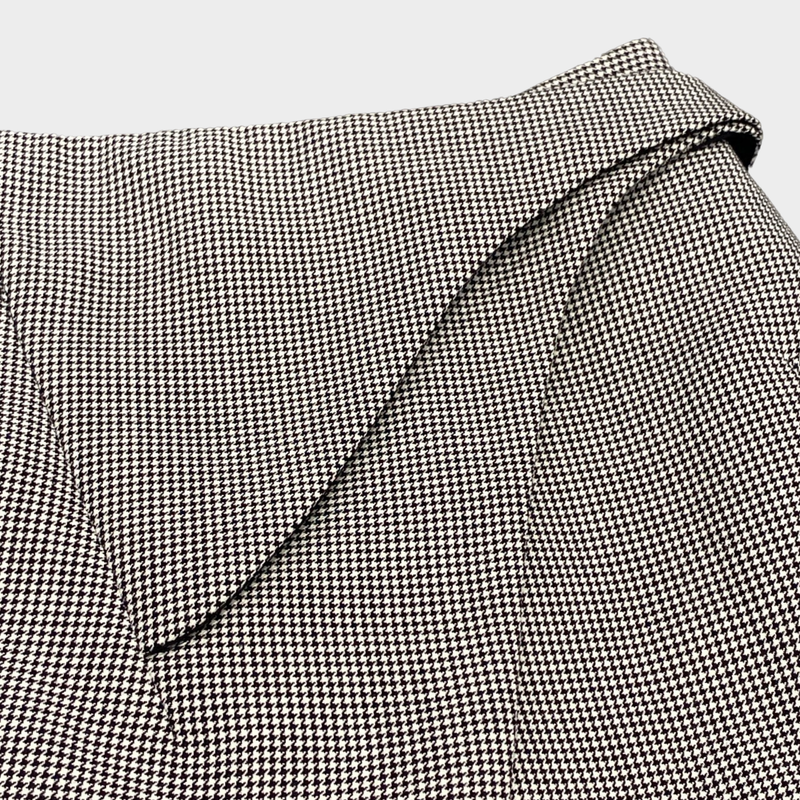 Wardrobe nyc women's black & white wool houndstooth skirt