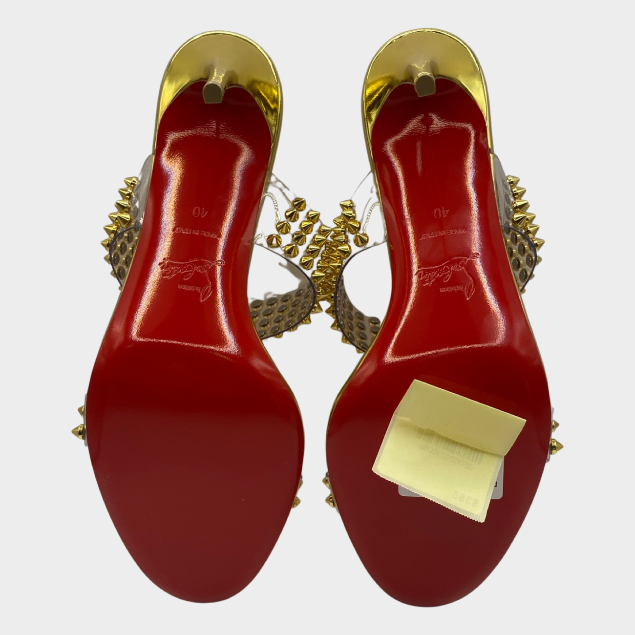 CHRISTIAN LOUBOUTIN black and gold studded pumps – Loop Generation