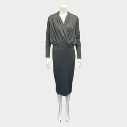 Tom Ford grey jersey long-sleeved draped dress