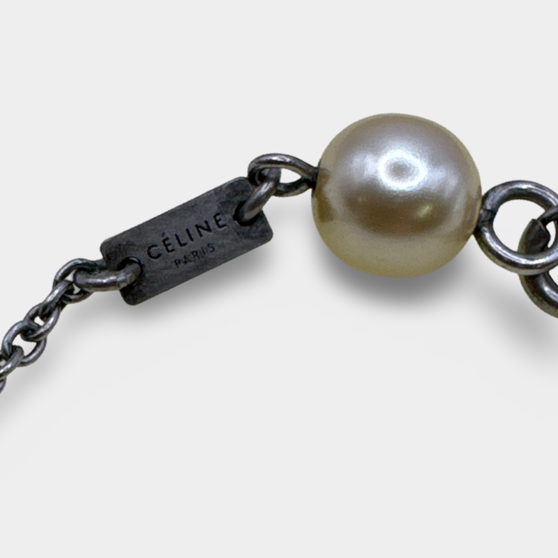 Céline Women's Silver Necklace With Pearls