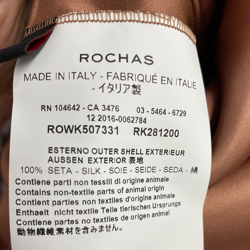 Rochas pearl brown silk mid length dress with buttons on the back