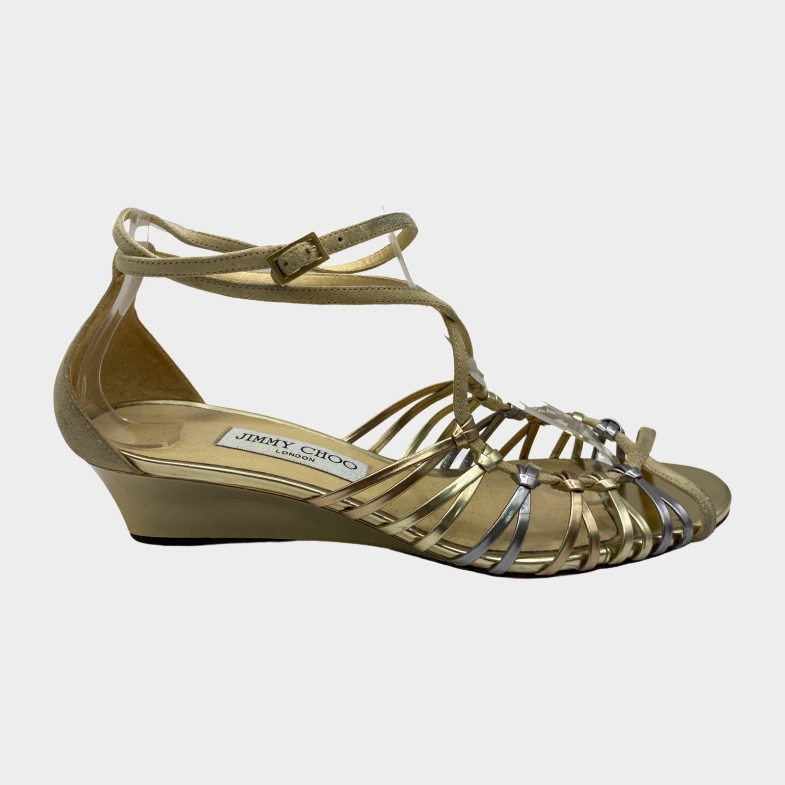 Jessica Simpson Arriya Gold Open Toe Strappy Silhouette Slip On Wedge  Sandals (Gold, 5.5) - Walmart.com