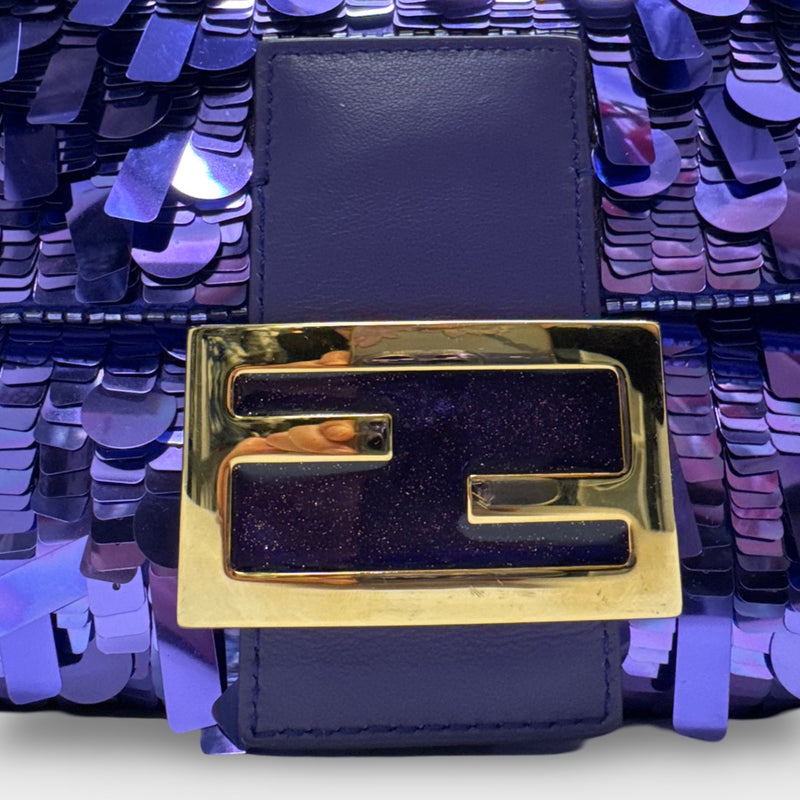 Fendi Women's Purple Sequined Baguette Bag