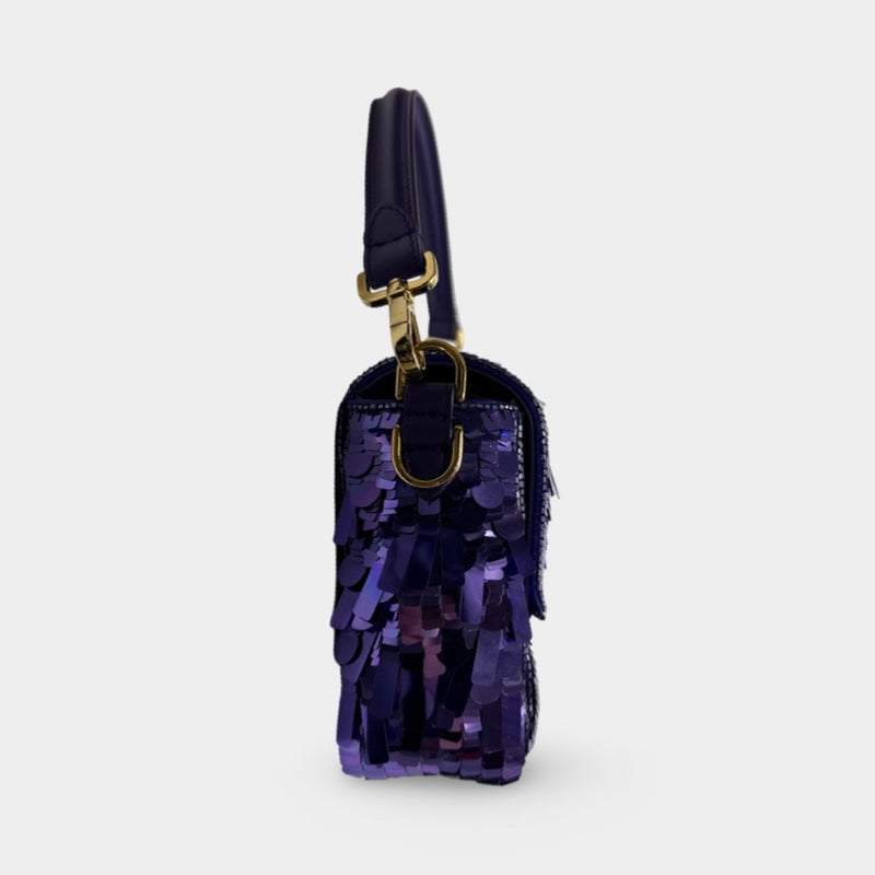 Fendi Women's Purple Sequined Baguette Bag