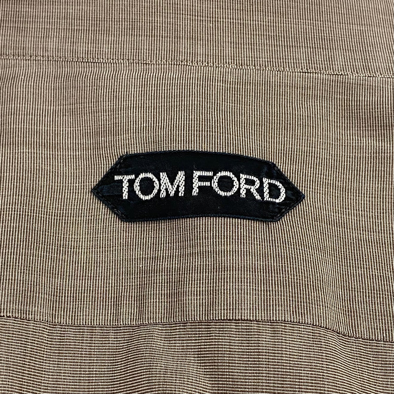 Tom Ford men's coffee brown cotton cufflink shirt