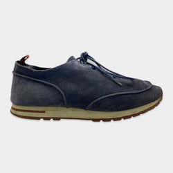 Loro Piana men's navy 'weekend walk' suede sneakers