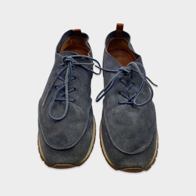 Loro Piana men's navy 'weekend walk' suede sneakers