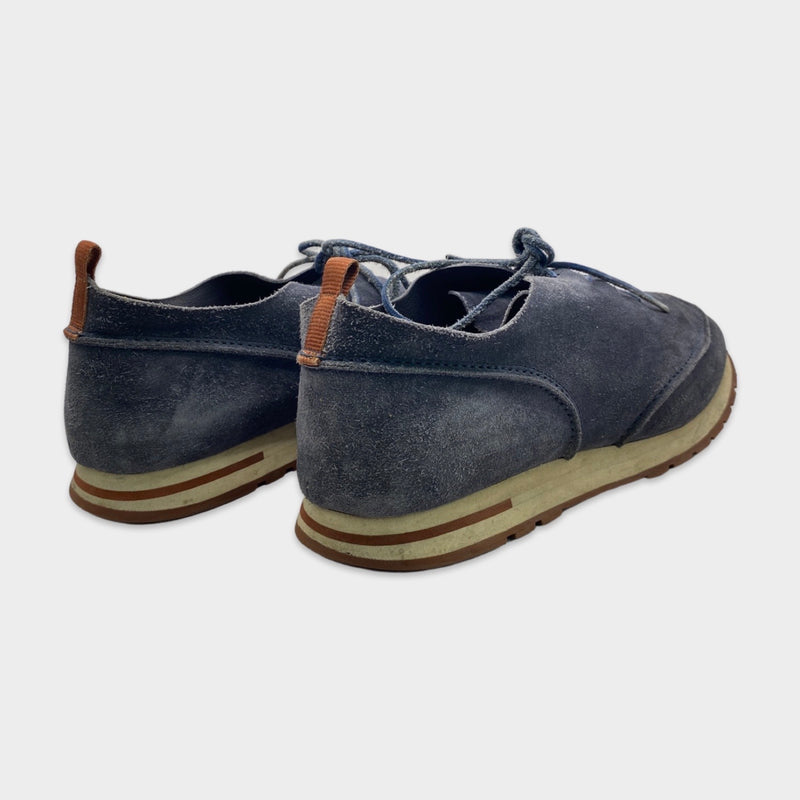 Loro Piana men's navy 'weekend walk' suede sneakers