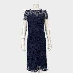 Nina Ricci knee-length navy lace dress