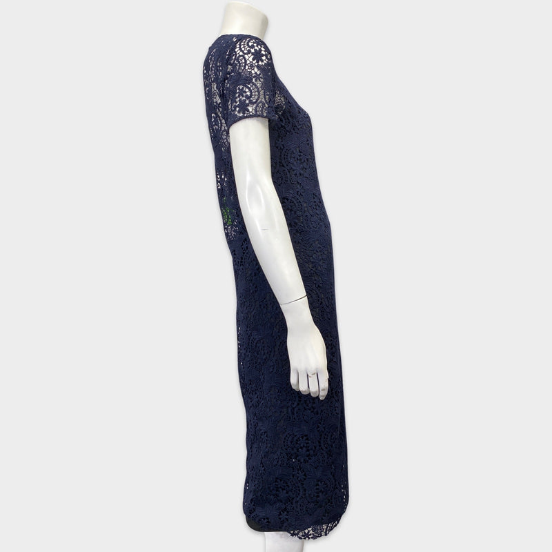 Nina Ricci knee-length navy lace dress