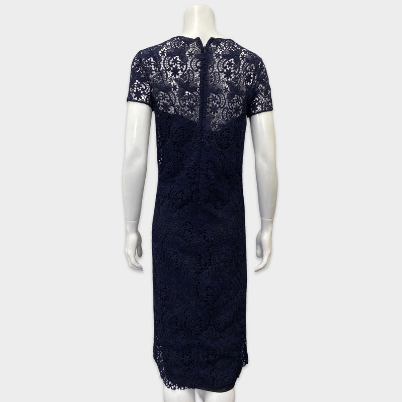 Nina Ricci knee-length navy lace dress