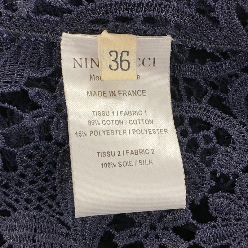 Nina Ricci knee-length navy lace dress