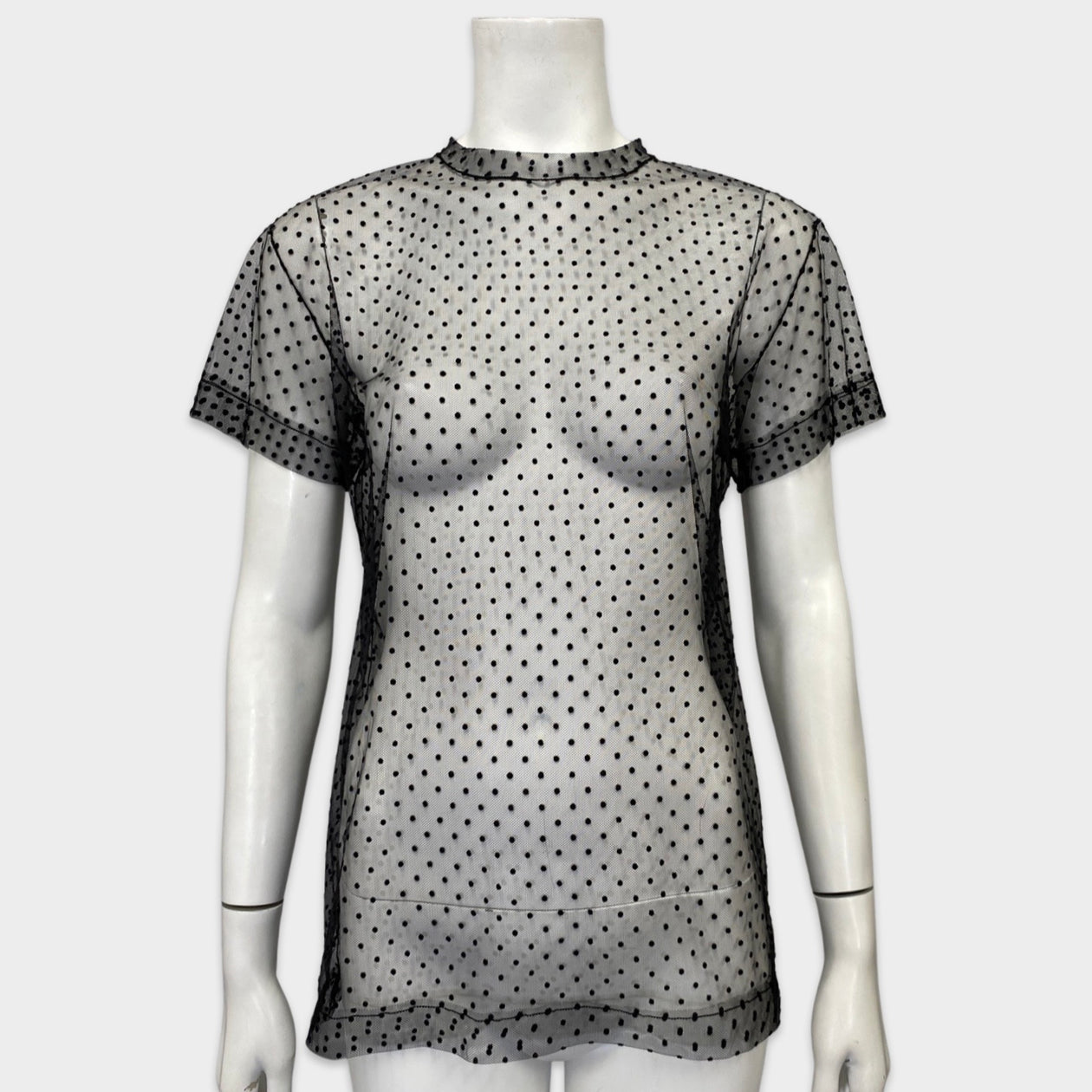 Maison Margiela women's black sheer mesh polka dot top – Loop Generation