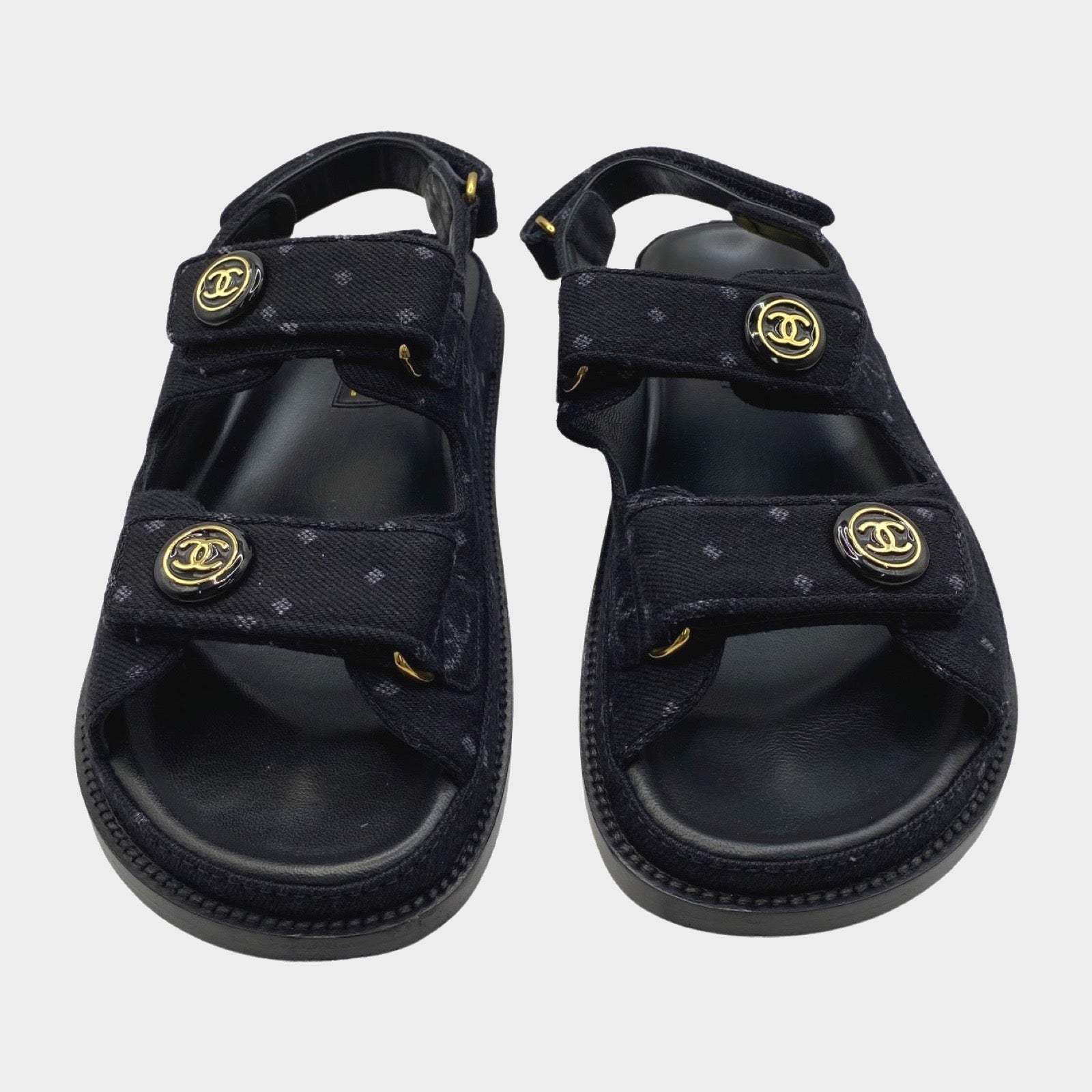 Chanel cc black online sandals