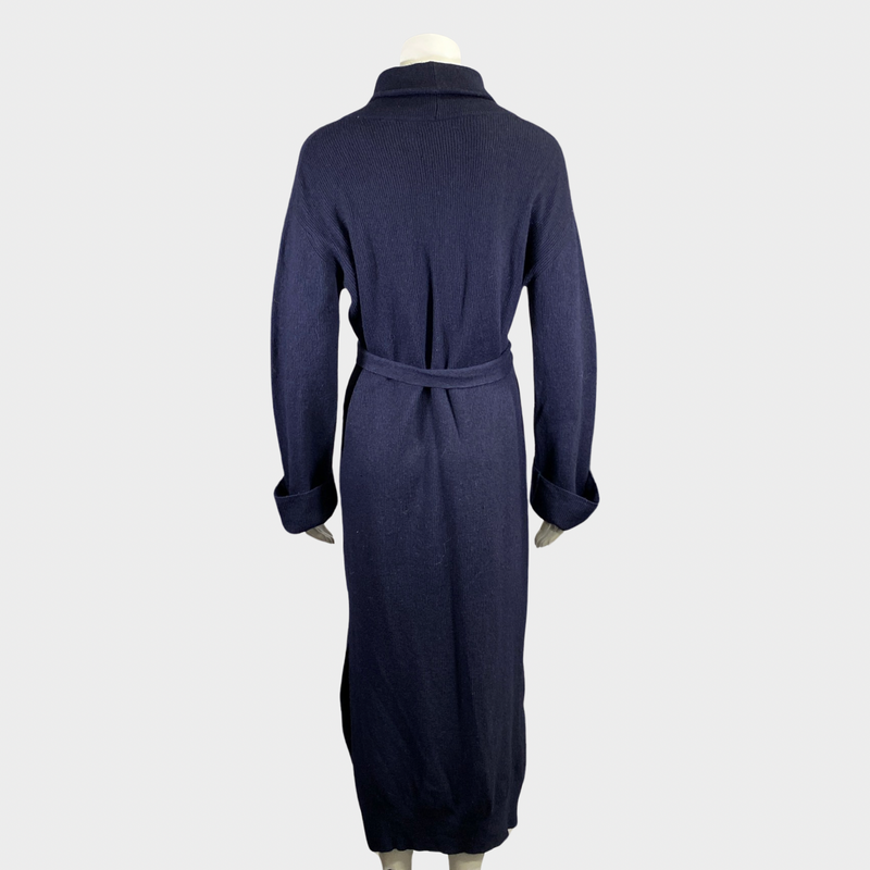 Nanushka women's navy knitted maxi dress with belt