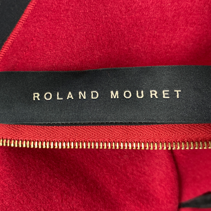 Roland Mouret red wool belted long-sleeved dress