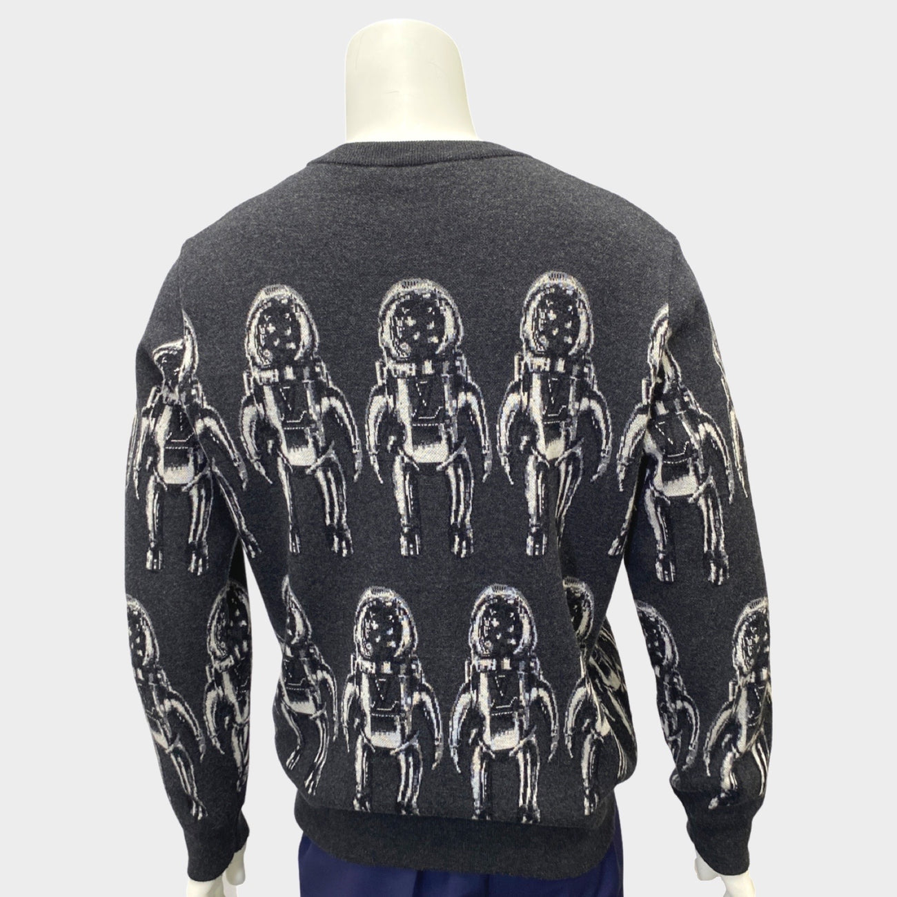 Louis Vuitton men's grey and black astronaut motif wool jumper – Loop  Generation