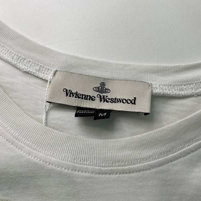 Vivienne Westwood men's white cotton t-shirt with Endangered Species print and logo