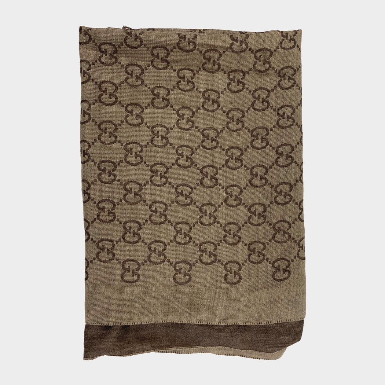 GG Wool And Silk Scarf in Brown - Gucci