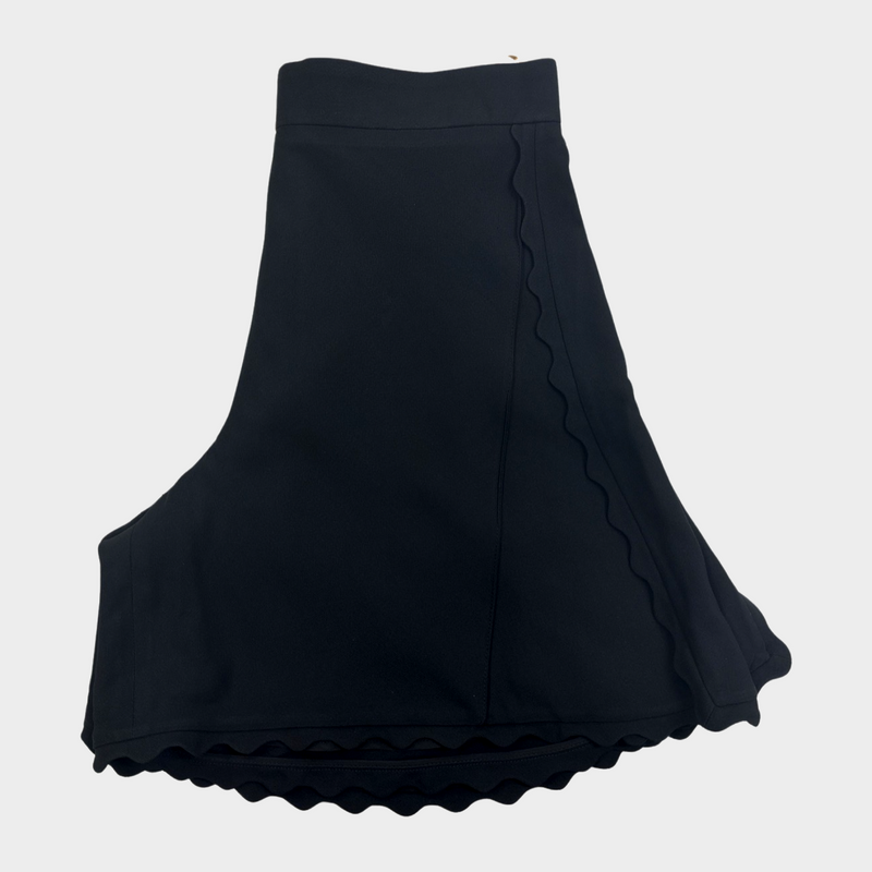 CHLOÉ women's black viscose wide-leg shorts with slits on  the sides