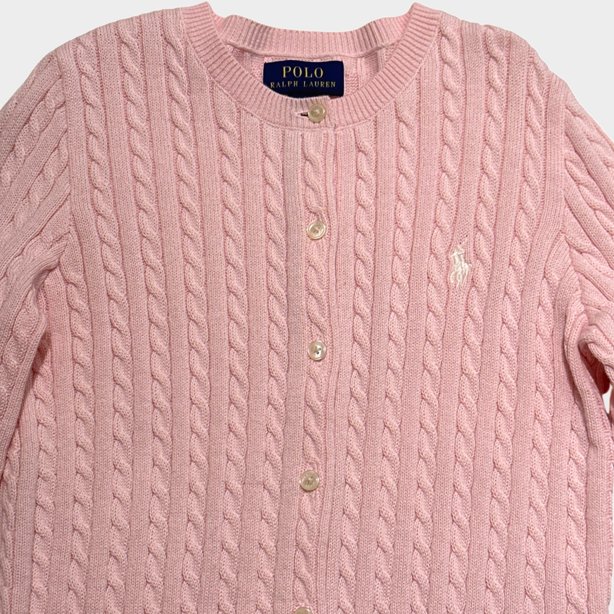 Polo Ralph Lauren girl's baby pink knitted cotton cardigan – Loop