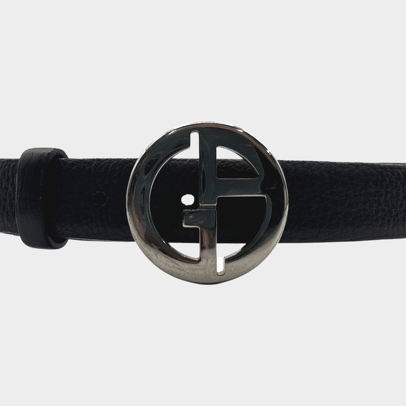 GIORGIO ARMANI women's black and silver leather belt – Loop Generation