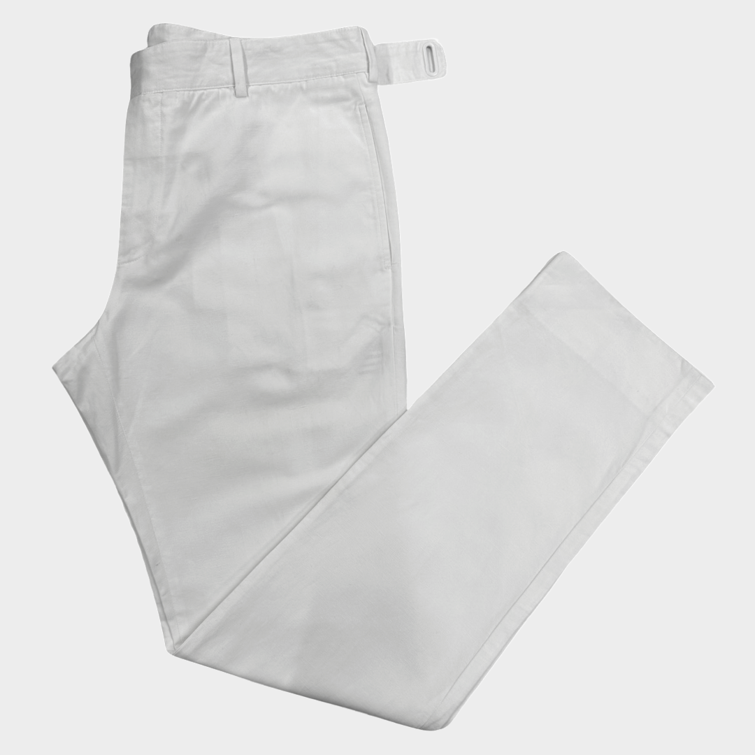 BALENCIAGA men s white linen regular fit trousers Loop Generation